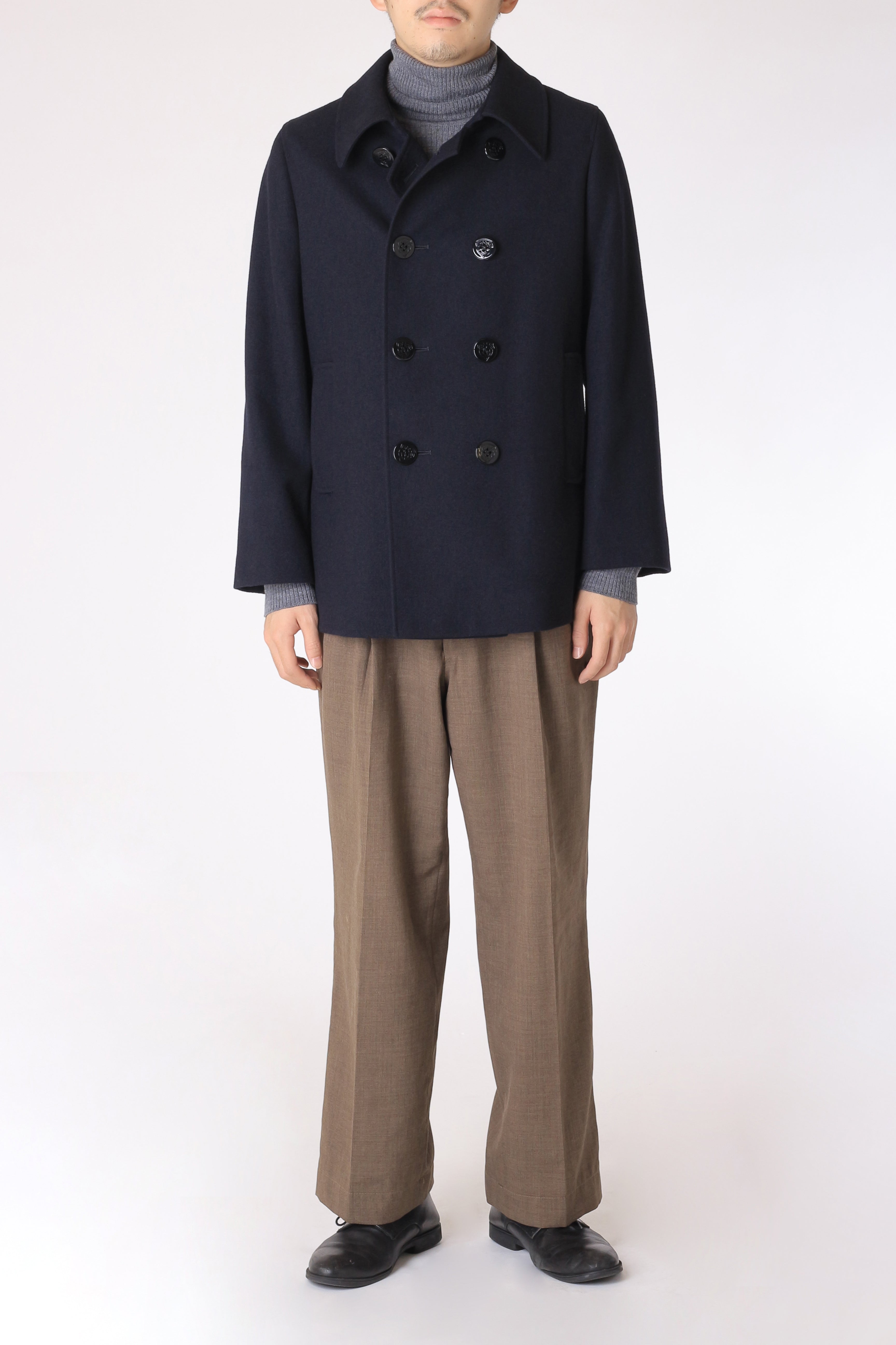 A.P.C. ブラウン ダブルブレスト ピーコート 23区 ネイビー ダブルブレスト ピーコート サイズ 未使用 44